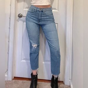 Something Navy High Waist Distressed Cutoff Jeans